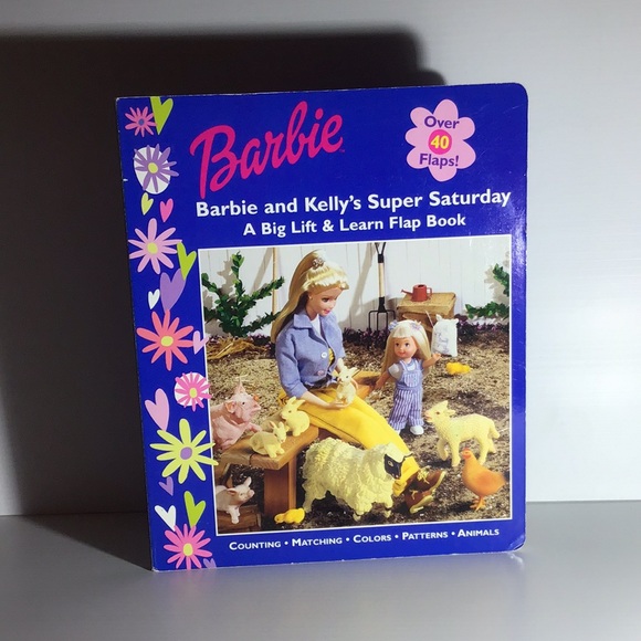 Barbie 💖Big Lift and Learn Flap book board book Barbie & Kelly's Super Saturday - Picture 1 of 9